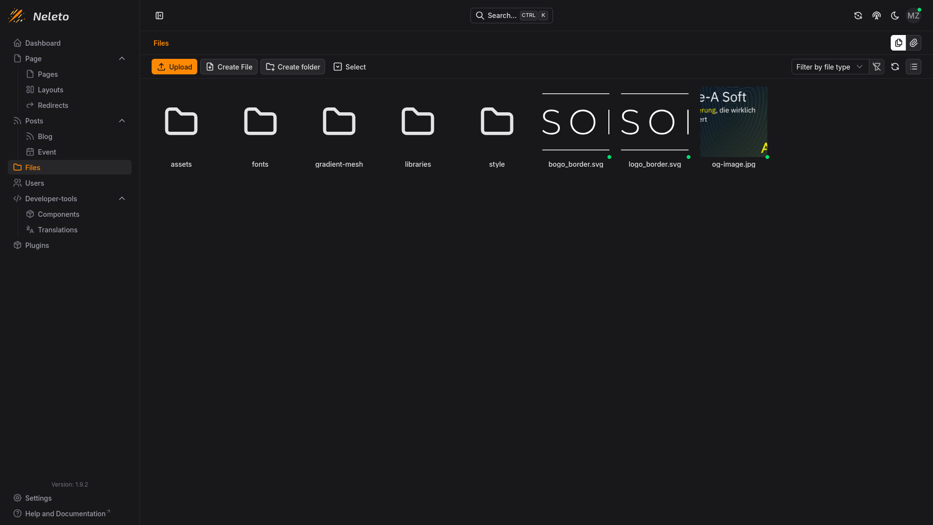 A Screenshot of Neleto's flexible File-management