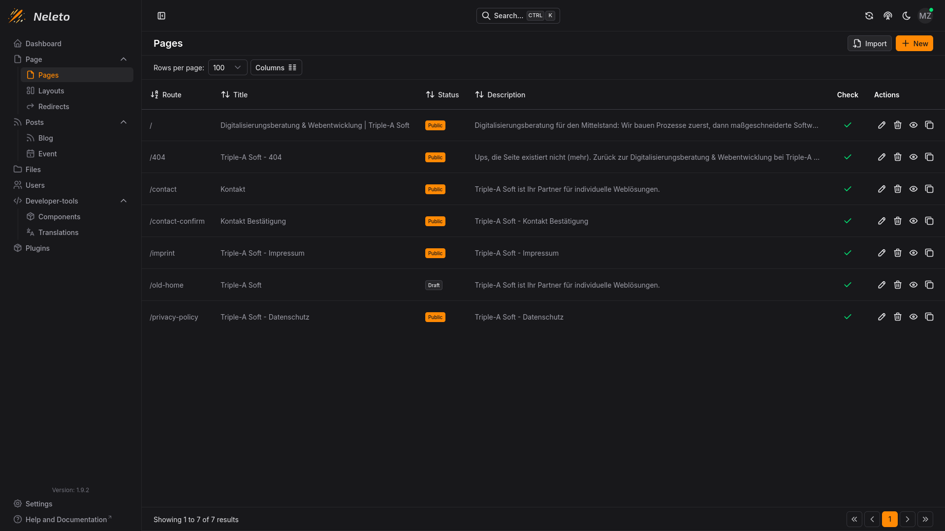 A Screenshot of our intuitive Page-builder